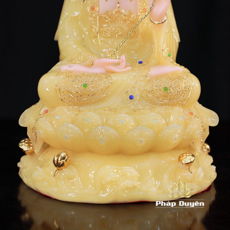 Bộ Tượng Tây Phương Tam Thánh Ngồi, Đế Non Nước Bột Đá Thạch Anh, Cao 30cm - Ảnh 13