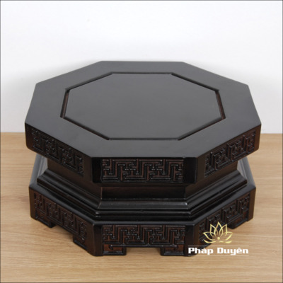 Alternative view of Đế Gỗ Bát Giác Bằng Gỗ Hương Màu Nâu, Kích thước 25x25x12cm