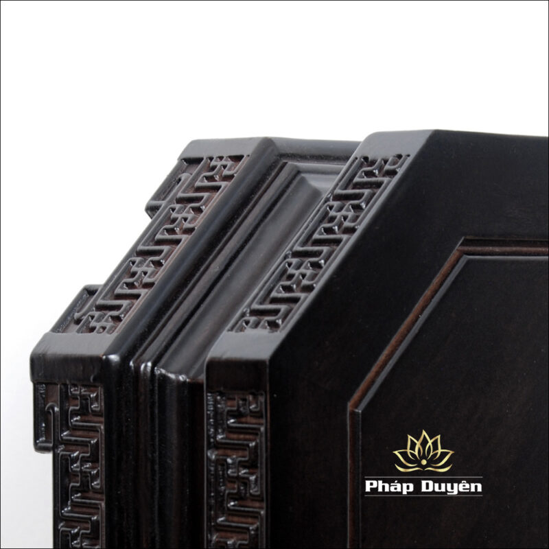 Đế Gỗ Bát Giác Bằng Gỗ Hương Màu Nâu, Kích thước 25x25x12cm - Ảnh 3