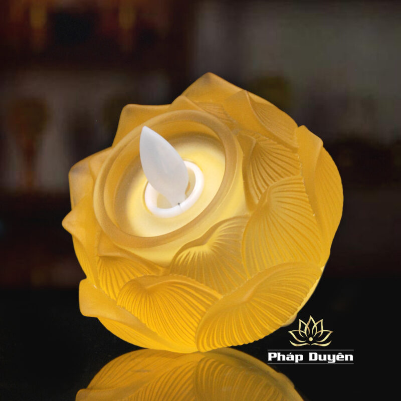 Đế Nến Bảo Liên Lưu Ly, Dùng Pin Màu Vàng - Ảnh 4