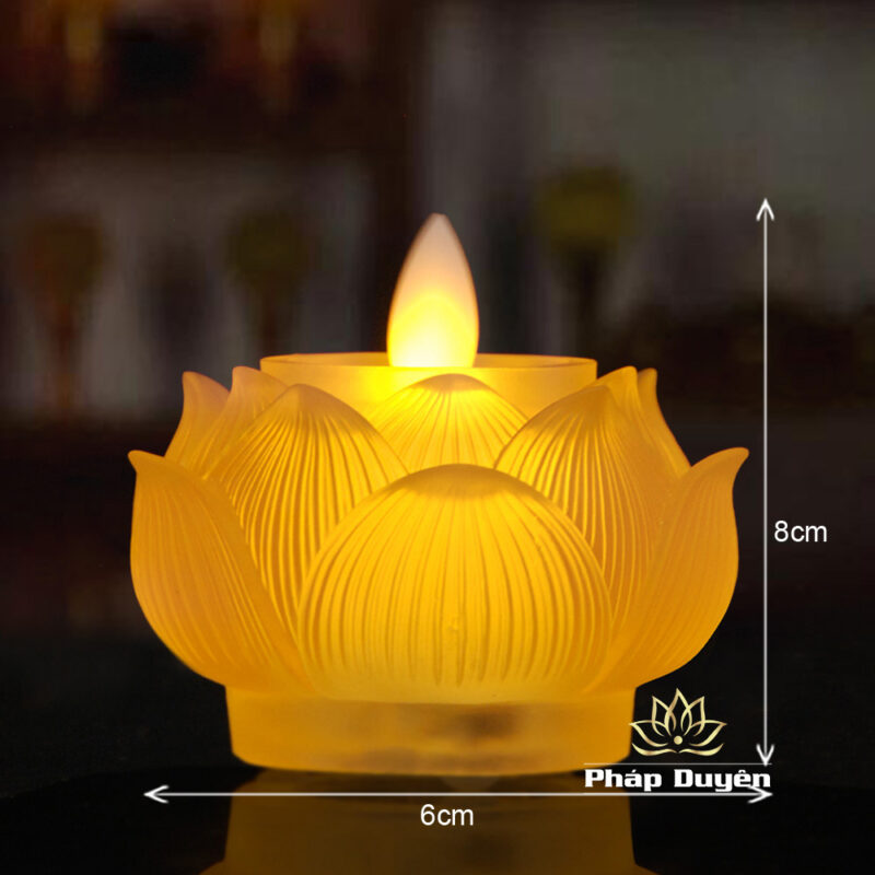 Đế Nến Bảo Liên Lưu Ly, Dùng Pin Màu Vàng - Ảnh 6