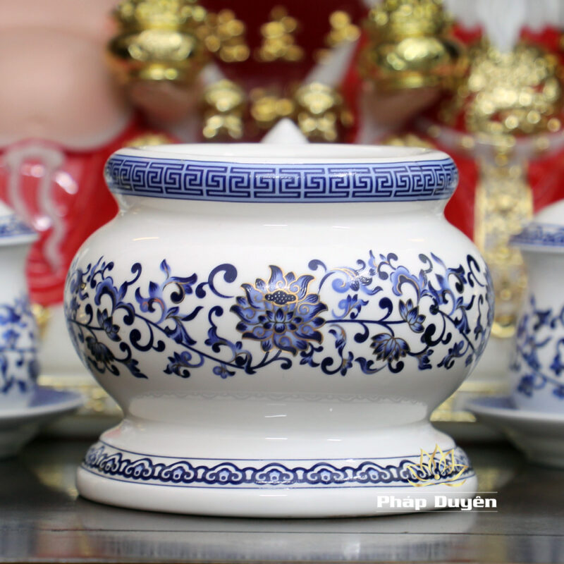 Bộ Bàn Thờ Thần Tài Thổ Địa Mái Bằng Sen Xanh, Gỗ Hương Dát Vàng, KT 87*87*78cm - Ảnh 12