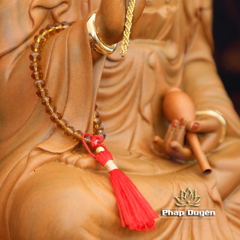 Tượng Bồ Tát Quan Âm Ngồi Đài Sen, Gỗ Hương Chương (Long Não) Điểm Vàng, Cao Từ 40-48cm - Ảnh 7