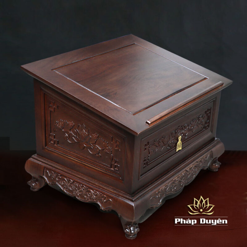 Bàn Đọc Kinh Bằng Gỗ Hương Màu Nâu, Kích Thước 47x37x35cm - Ảnh 3