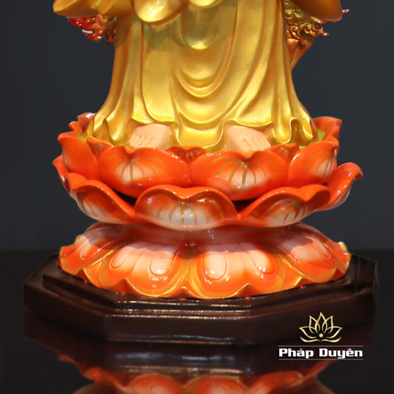 Bộ Tượng Tây Phương Tam Thánh Đứng Đài Sen Đế Bát Giác, Có Hào Quang, Chất Liệu Composite, Cao 80cm - Ảnh 5