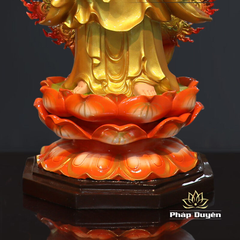 Bộ Tượng Tây Phương Tam Thánh Đứng Đài Sen Đế Bát Giác, Có Hào Quang, Chất Liệu Composite, Cao 80cm - Ảnh 8