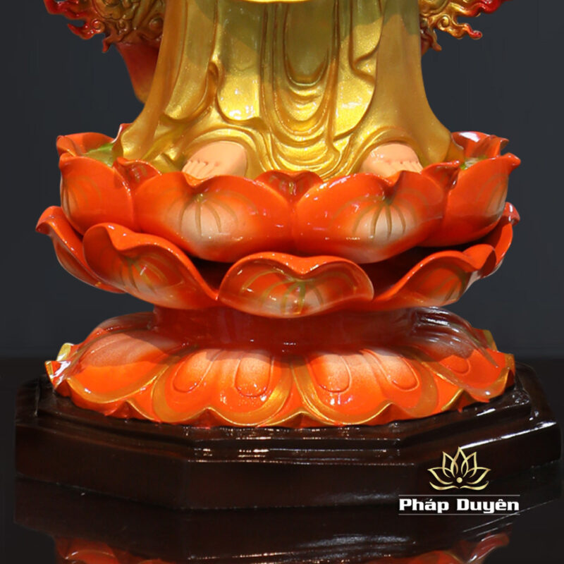 Bộ Tượng Tây Phương Tam Thánh Đứng Đài Sen Đế Bát Giác, Có Hào Quang, Chất Liệu Composite, Cao 80cm - Ảnh 11