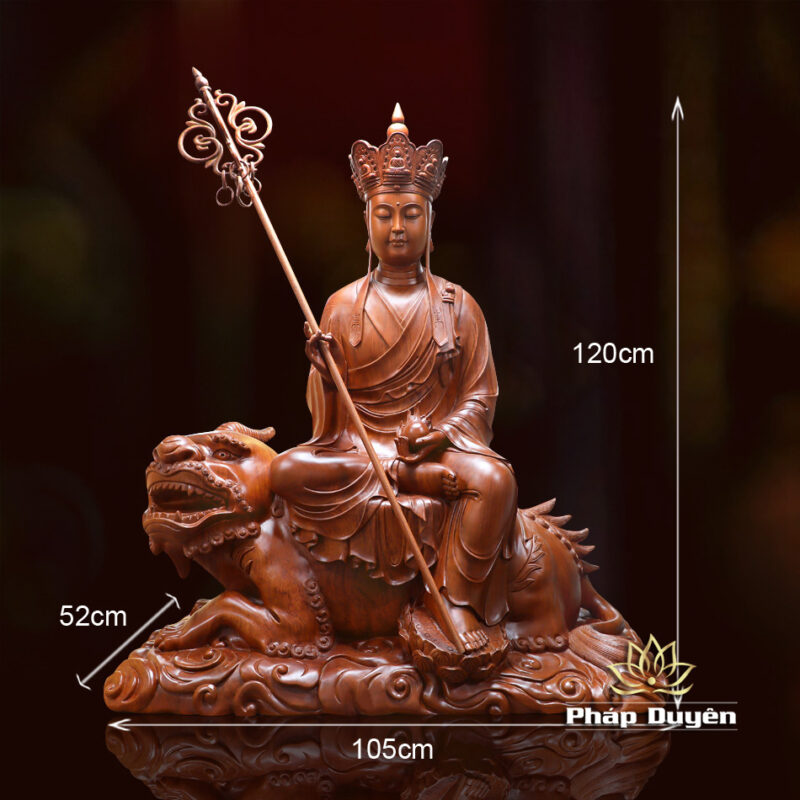 Tượng Địa Tạng Bồ Tát Ngồi Đế Thính gỗ Hương, Cao 1,1m - Ảnh 7