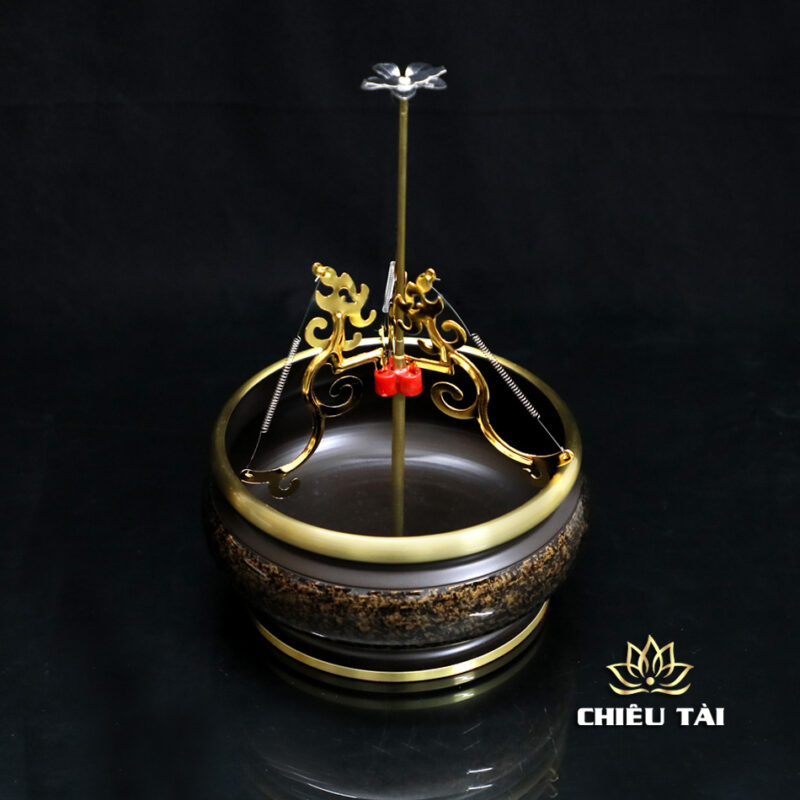 Lư Trầm Bằng Đồng Vân Đá Đen - Ảnh 2