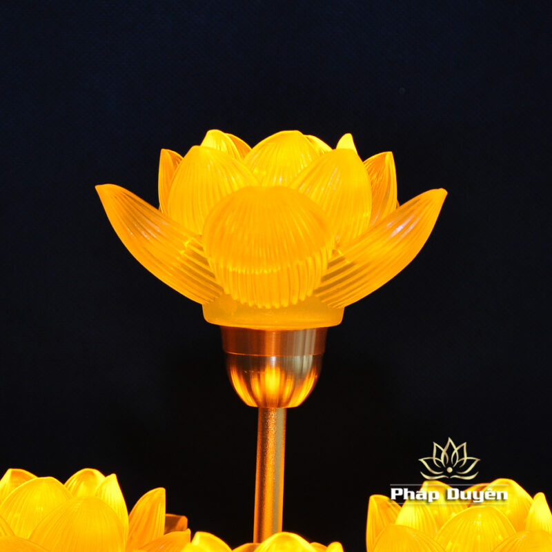 Đôi Đèn Sen Bình Hoa Lưu Ly 7 Bông Nhỏ - Ảnh 4