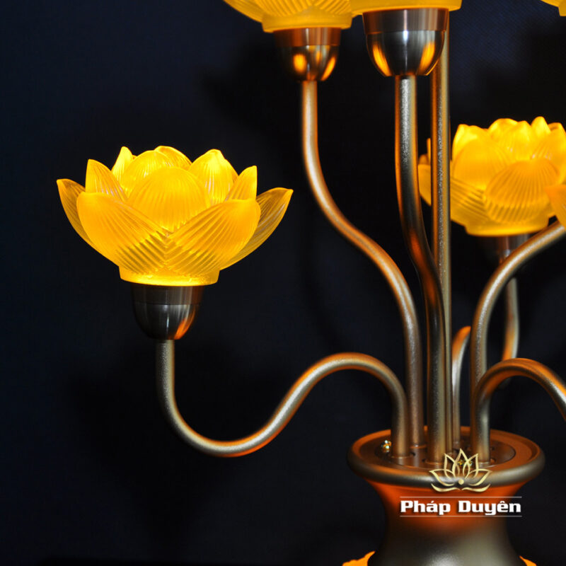 Đôi Đèn Sen Bình Hoa Lưu Ly 7 Bông Nhỏ - Ảnh 5