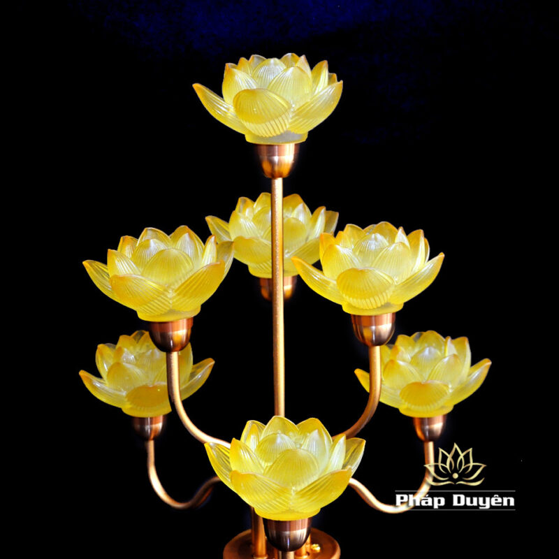 Đôi Đèn Sen Bình Hoa Lưu Ly 7 Bông Nhỏ - Ảnh 7