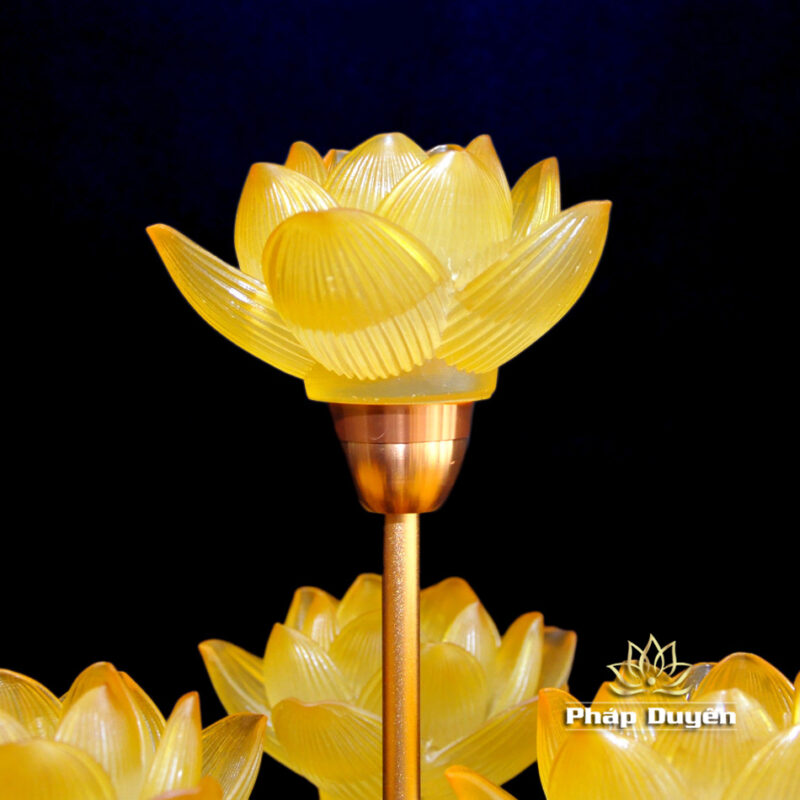 Đôi Đèn Sen Bình Hoa Lưu Ly 7 Bông Nhỏ - Ảnh 8
