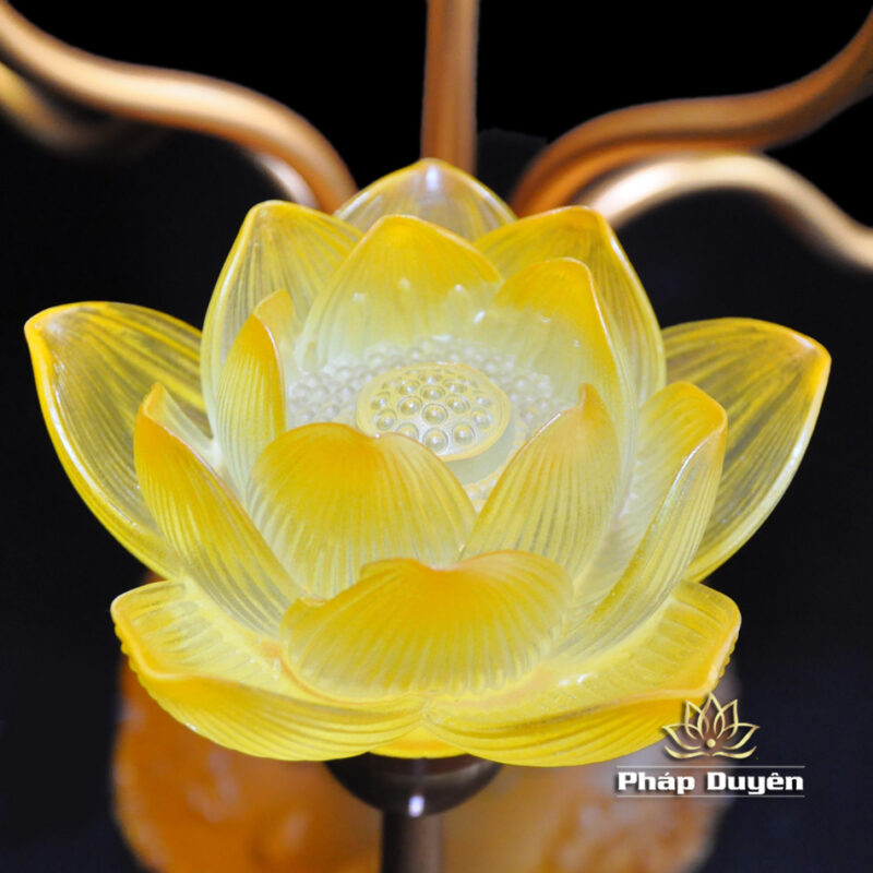Đôi Đèn Sen Bình Hoa Lưu Ly 7 Bông Nhỏ - Ảnh 9