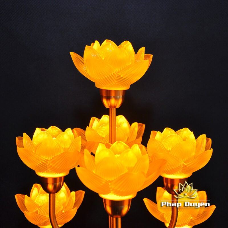 Đôi Đèn Sen Bình Hoa Lưu Ly 9 Bông Nhỏ - Ảnh 4