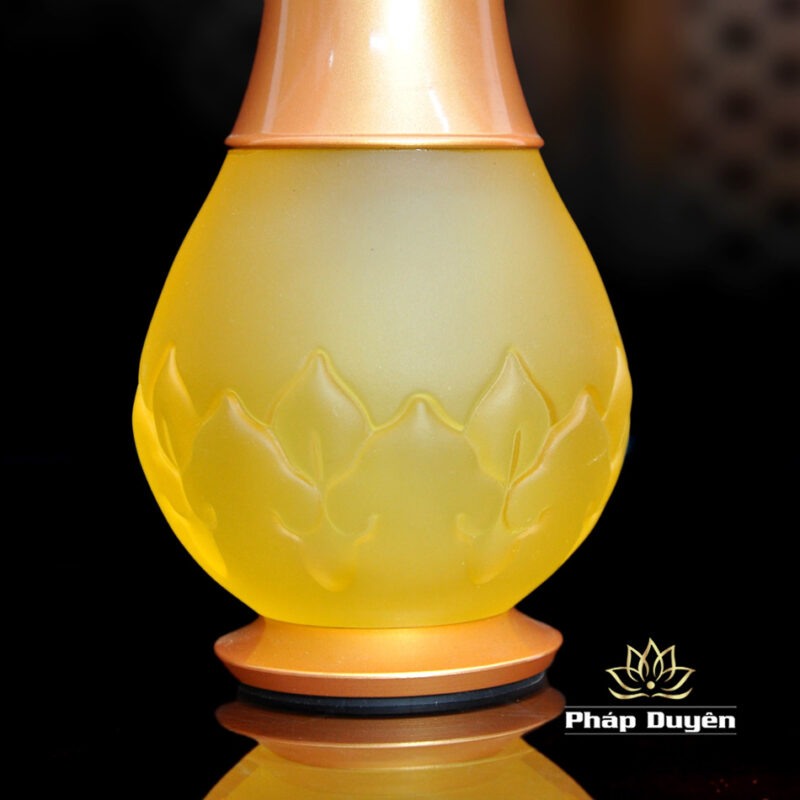 Lọ Hoa Sen Lưu Ly Cuộn Cánh, Cao 15cm - Ảnh 5