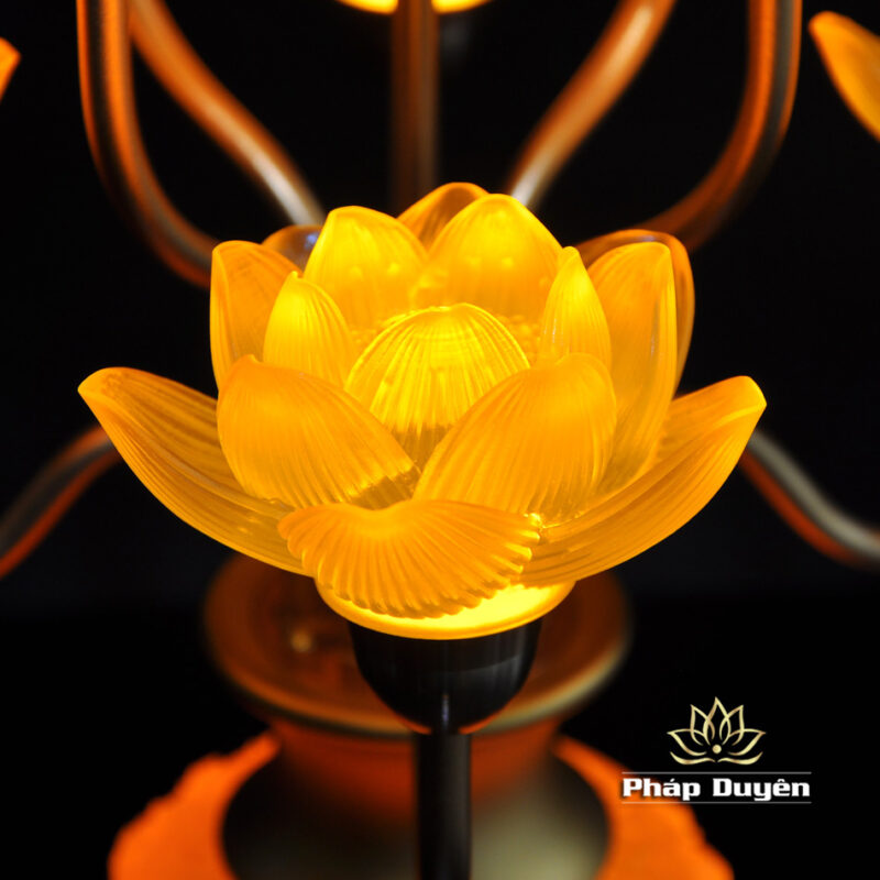 Đôi Đèn Sen Bình Hoa Lưu Ly 9 Bông Nhỏ - Ảnh 6