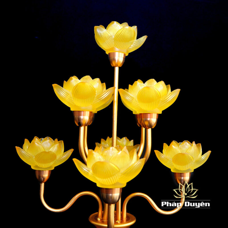 Đôi Đèn Sen Bình Hoa Lưu Ly 9 Bông Nhỏ - Ảnh 8