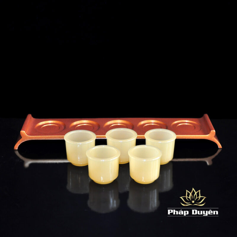 Bộ 5 Chén Rượu Ngọc Hoàng Long, Có Đế - Ảnh 3
