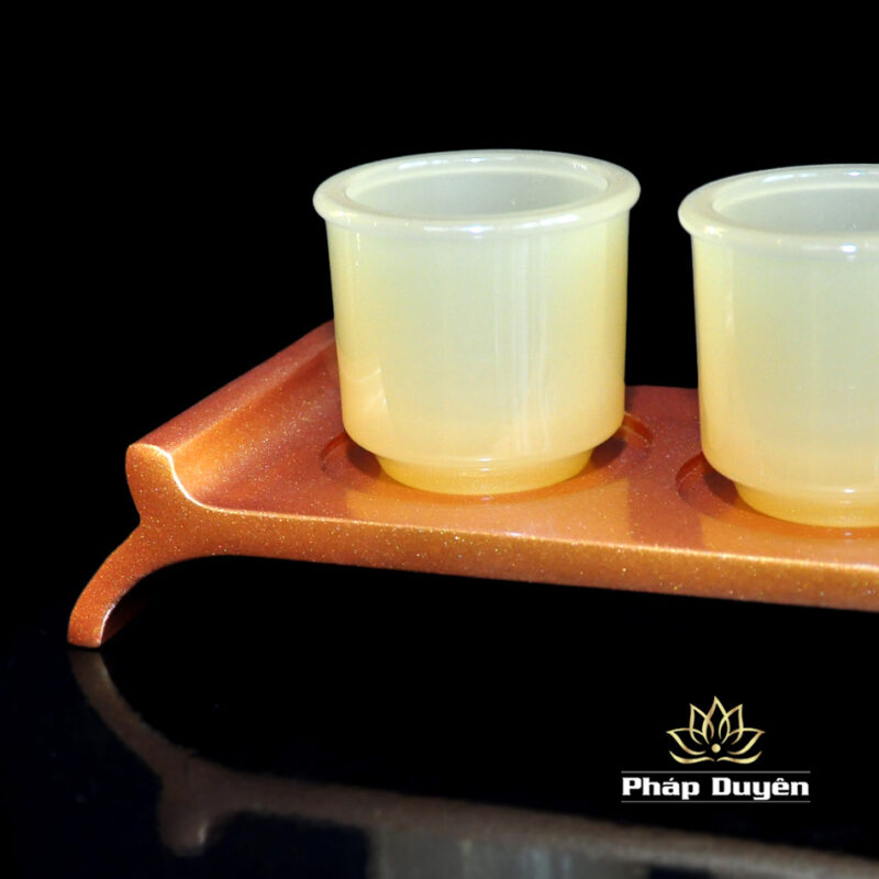 Bộ 5 Chén Rượu Ngọc Hoàng Long, Có Đế - Ảnh 4
