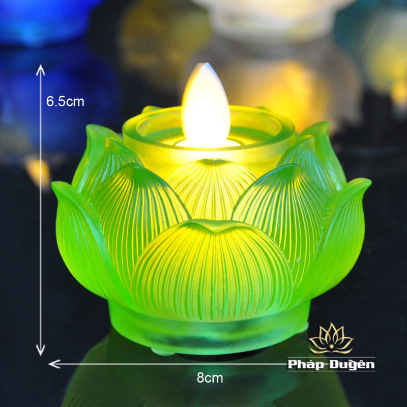 Bộ Đế Nến Bảo Liên Lưu Ly, Dùng Pin 7 Màu - Ảnh 13