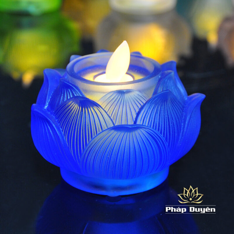 Bộ Đế Nến Bảo Liên Lưu Ly, Dùng Pin 7 Màu - Ảnh 5