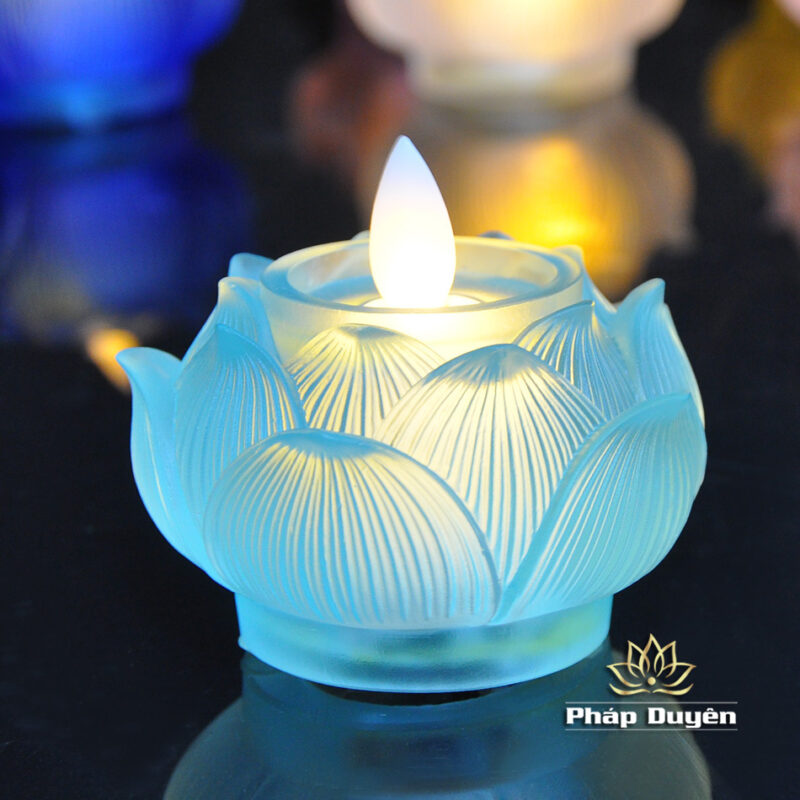 Bộ Đế Nến Bảo Liên Lưu Ly, Dùng Pin 7 Màu - Ảnh 8
