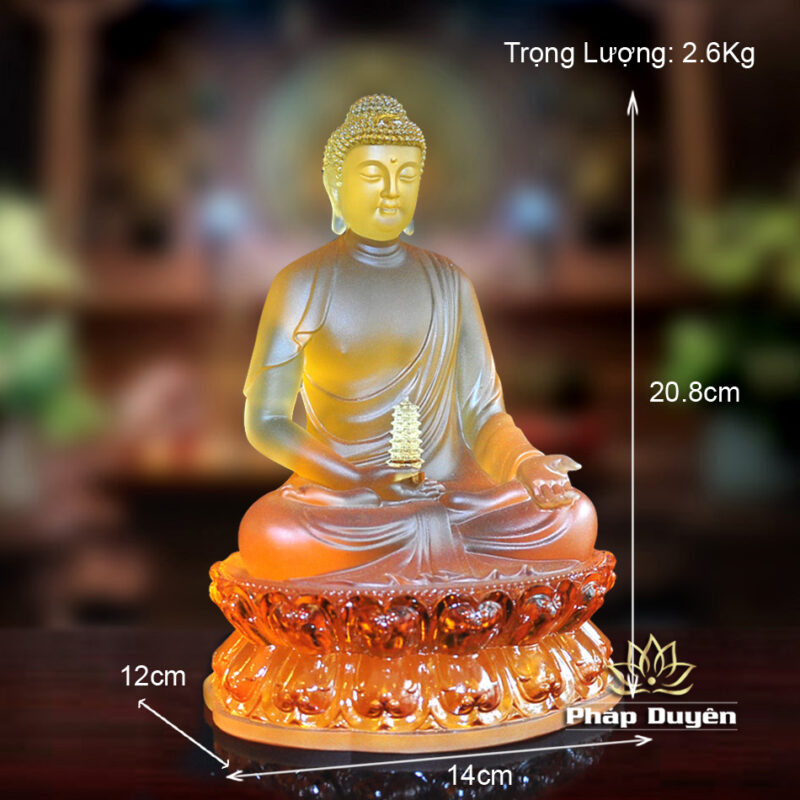 Tượng Phật Dược Sư Đá Lưu Ly, Cao 20.8cm - Ảnh 7