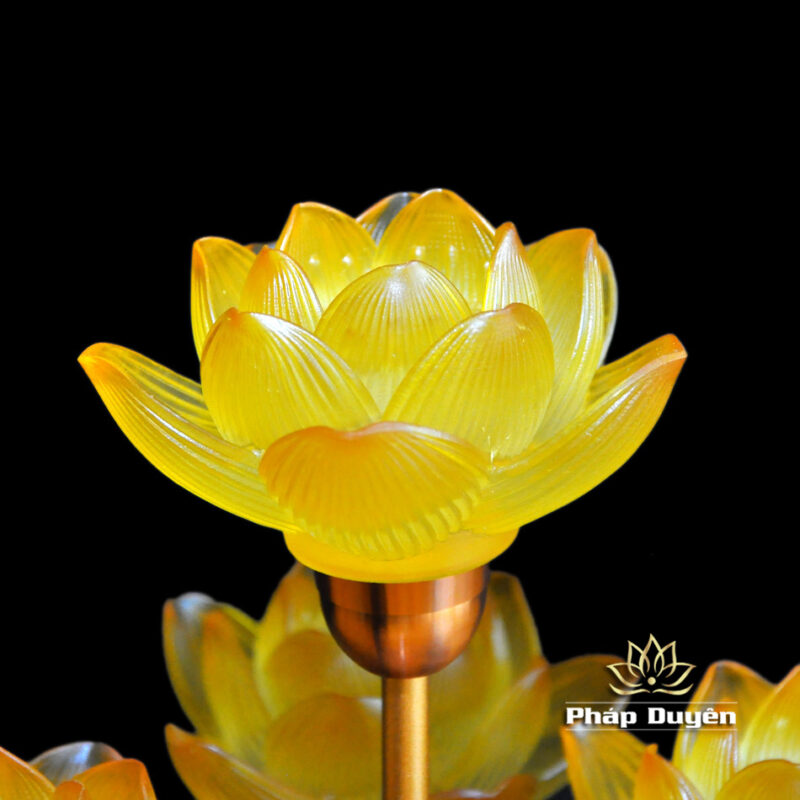 Đôi Đèn Sen Bình Hoa Lưu Ly 5 Bông Nhỏ - Ảnh 5