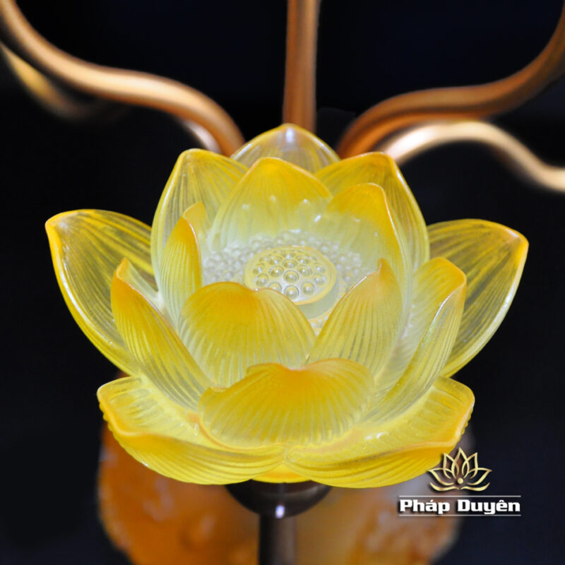 Đôi Đèn Sen Bình Hoa Lưu Ly 5 Bông Nhỏ - Ảnh 6