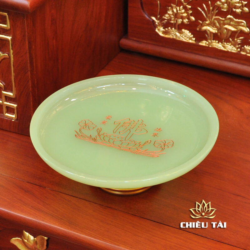 Bộ Bàn Thờ Thần Tài Thổ Địa Ba Gian Lưu Ly Ngọc Xanh Bọc Đồng “Thái Hòa Hưng Vượng”, KT 157*127*189cm - Ảnh 15