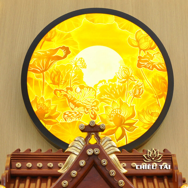 Bộ Bàn Thờ Thần Tài Thổ Địa Ba Gian Lưu Ly Ngọc Xanh Bọc Đồng “Thái Hòa Hưng Vượng”, KT 157*127*189cm - Ảnh 4