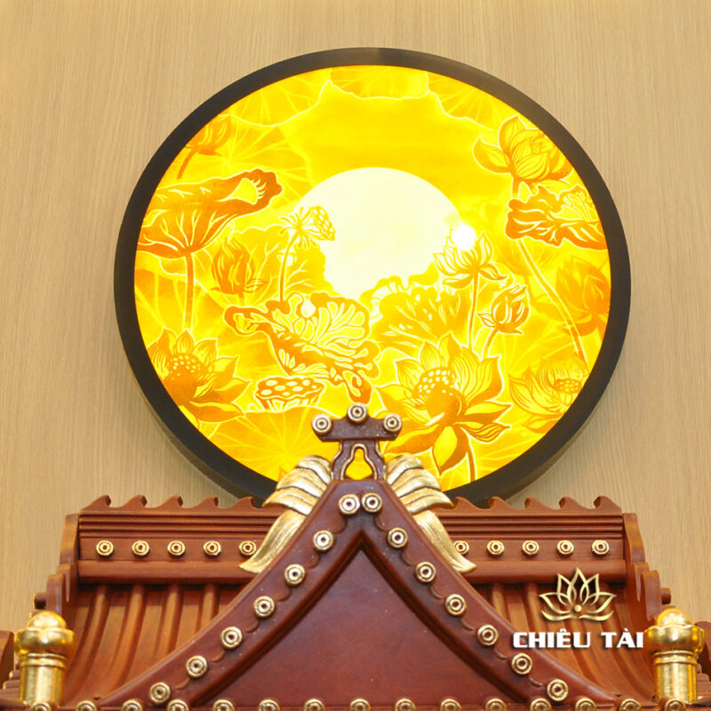 Bộ Bàn Thờ Thần Tài Thổ Địa Ba Gian Đồng Vàng Chữ Phật “Thái Hòa Hưng Vượng”, KT 153*127*189cm - Ảnh 4