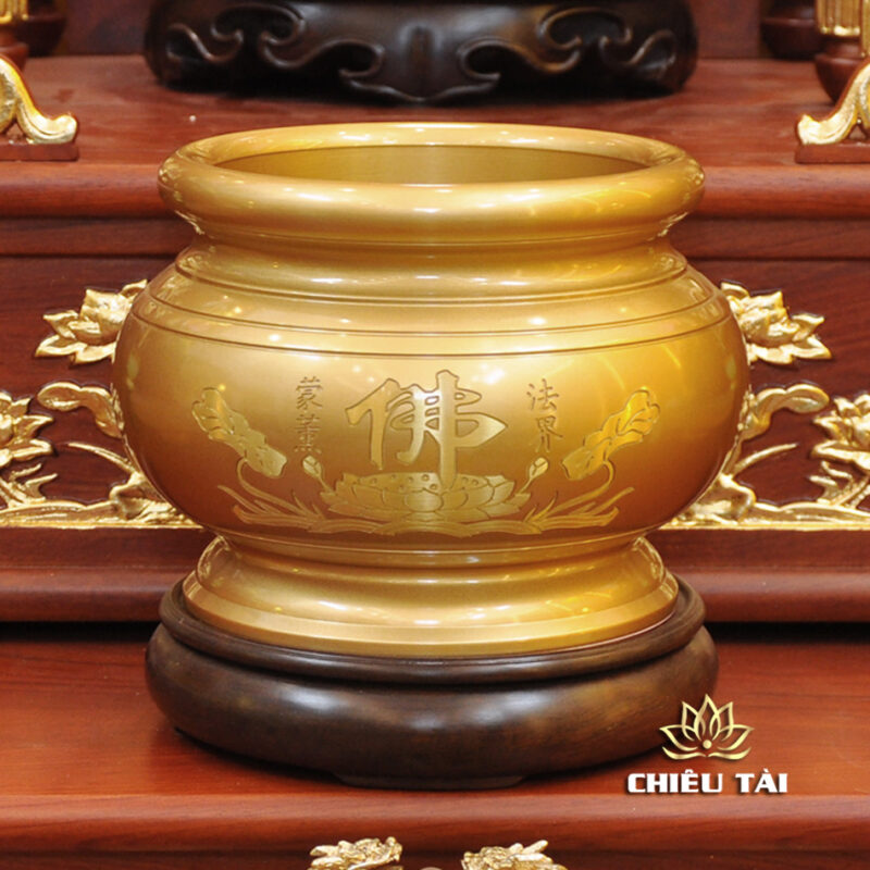 Bộ Bàn Thờ Thần Tài Thổ Địa Ba Gian Đồng Vàng Chữ Phật “Thái Hòa Hưng Vượng”, KT 153*127*189cm - Ảnh 14