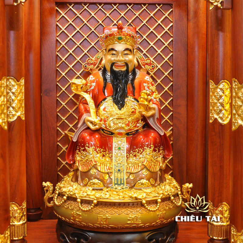 Bộ Bàn Thờ Thần Tài Thổ Địa Ba Gian Đồng Vàng Chữ Phật “Thái Hòa Hưng Vượng”, KT 153*127*189cm - Ảnh 7
