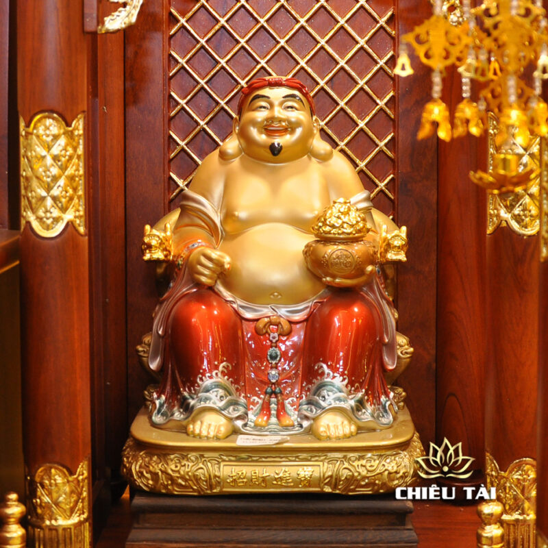 Bộ Bàn Thờ Thần Tài Thổ Địa Ba Gian Đồng Vàng Chữ Phật “Thái Hòa Hưng Vượng”, KT 153*127*189cm - Ảnh 9