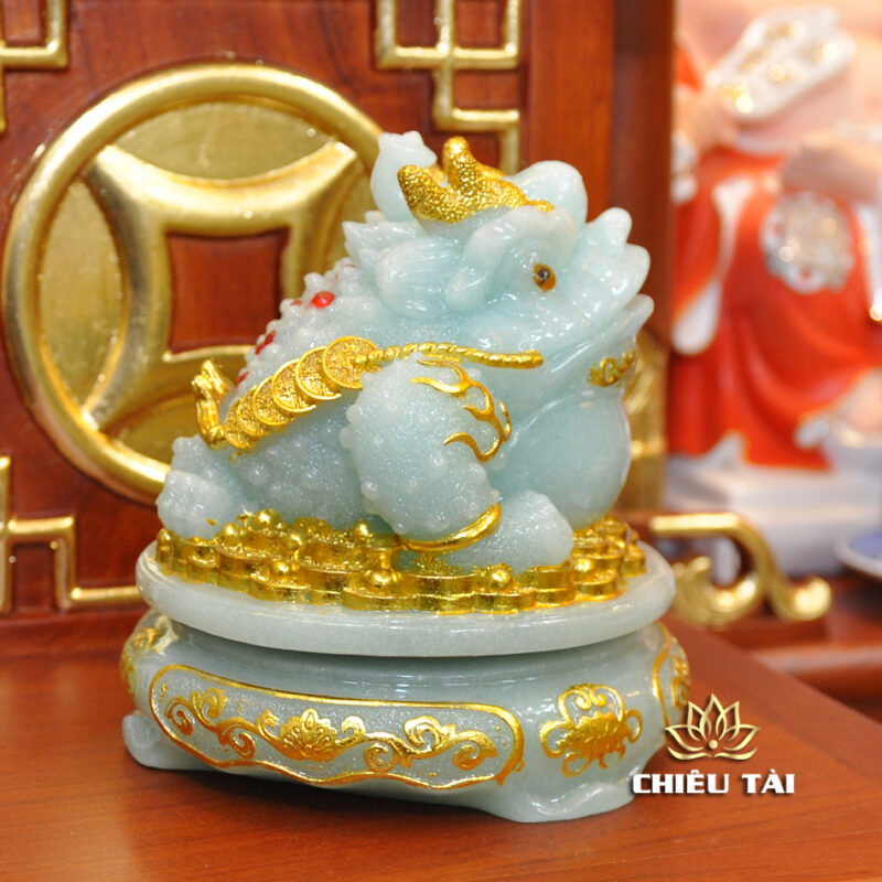 Bộ Bàn Thờ Thần Tài Thổ Địa Ba Gian Sứ Trắng Sen Xanh “Thái Hòa Hưng Vượng”, KT 153*127*189cm - Ảnh 20