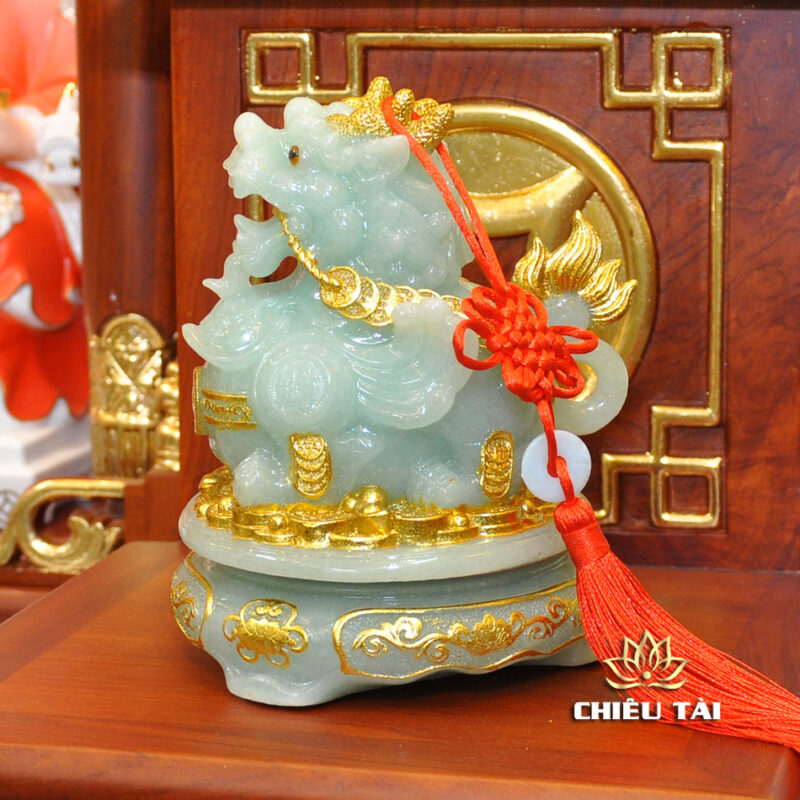 Bộ Bàn Thờ Thần Tài Thổ Địa Ba Gian Sứ Trắng Sen Xanh “Thái Hòa Hưng Vượng”, KT 153*127*189cm - Ảnh 21