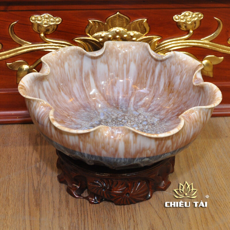 Bộ Bàn Thờ Thần Tài Thổ Địa Ba Gian Sứ Trắng Sen Xanh “Thái Hòa Hưng Vượng”, KT 153*127*189cm - Ảnh 25
