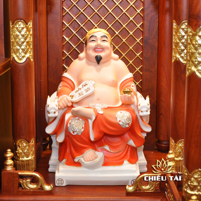 Bộ Bàn Thờ Thần Tài Thổ Địa Ba Gian Sứ Trắng Sen Xanh “Thái Hòa Hưng Vượng”, KT 153*127*189cm - Ảnh 6