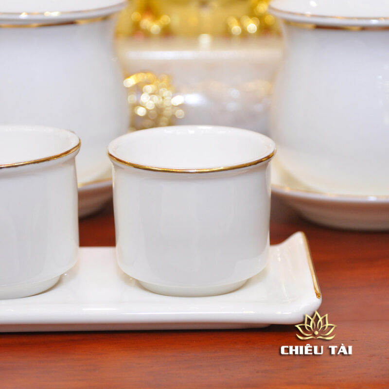 Bộ Bàn Thờ Thần Tài Thổ Địa Ba Gian Sứ Trắng Viền Vàng “Thái Hòa Hưng Vượng”, KT 153*127*189cm - Ảnh 11