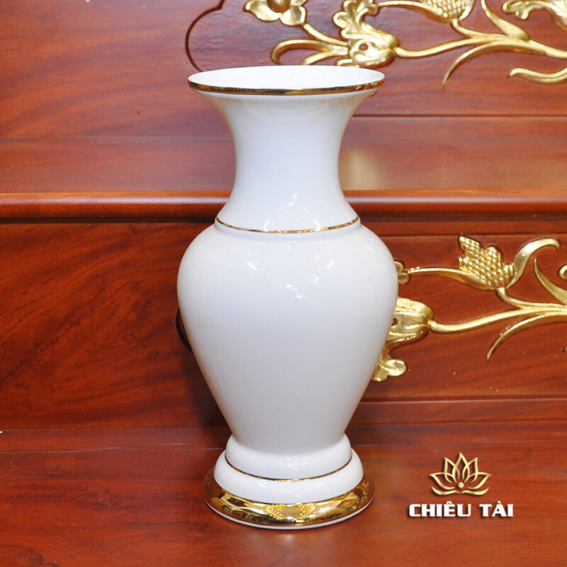 Bộ Bàn Thờ Thần Tài Thổ Địa Ba Gian Sứ Trắng Viền Vàng “Thái Hòa Hưng Vượng”, KT 153*127*189cm - Ảnh 12