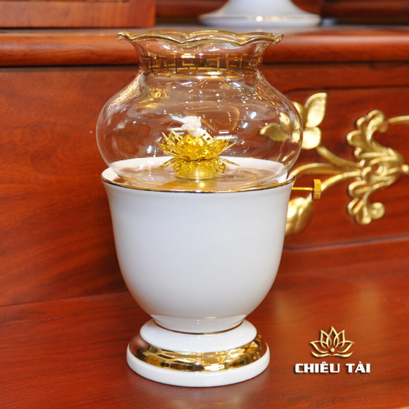 Bộ Bàn Thờ Thần Tài Thổ Địa Ba Gian Sứ Trắng Viền Vàng “Thái Hòa Hưng Vượng”, KT 153*127*189cm - Ảnh 14