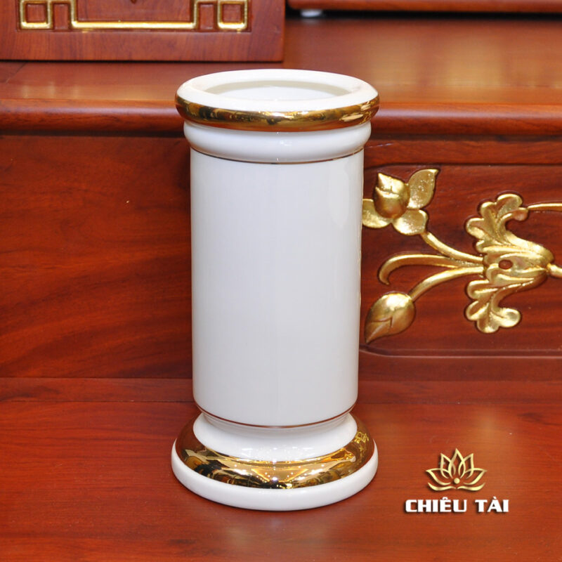 Bộ Bàn Thờ Thần Tài Thổ Địa Ba Gian Sứ Trắng Viền Vàng “Thái Hòa Hưng Vượng”, KT 153*127*189cm - Ảnh 15