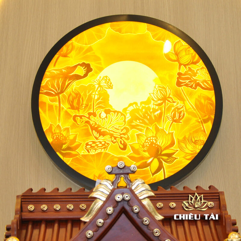 Bộ Bàn Thờ Thần Tài Thổ Địa Ba Gian Sứ Trắng Viền Vàng “Thái Hòa Hưng Vượng”, KT 153*127*189cm - Ảnh 16