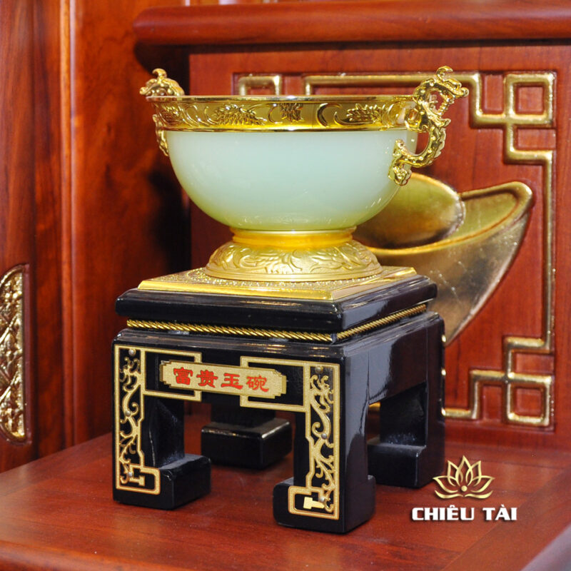 Bộ Bàn Thờ Thần Tài Thổ Địa Ba Gian Sứ Trắng Viền Vàng “Thái Hòa Hưng Vượng”, KT 153*127*189cm - Ảnh 18