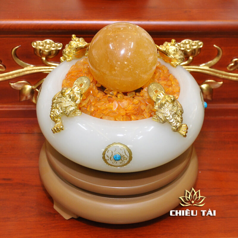 Bộ Bàn Thờ Thần Tài Thổ Địa Ba Gian Sứ Trắng Viền Vàng “Thái Hòa Hưng Vượng”, KT 153*127*189cm - Ảnh 26