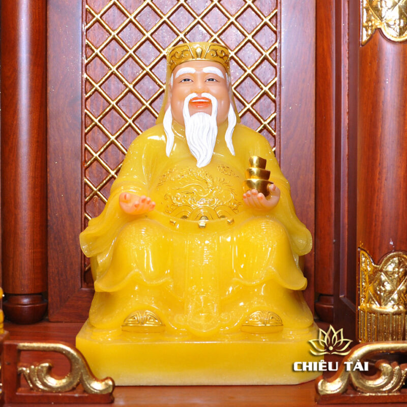 Bộ Bàn Thờ Thần Tài Thổ Địa Ba Gian Sứ Trắng Viền Vàng “Thái Hòa Hưng Vượng”, KT 153*127*189cm - Ảnh 6
