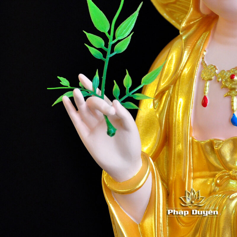 Bộ Tây Phương Tam Thánh Đứng, Chất Liệu Composit Sơn Vàng, Cao 70cm - Ảnh 8