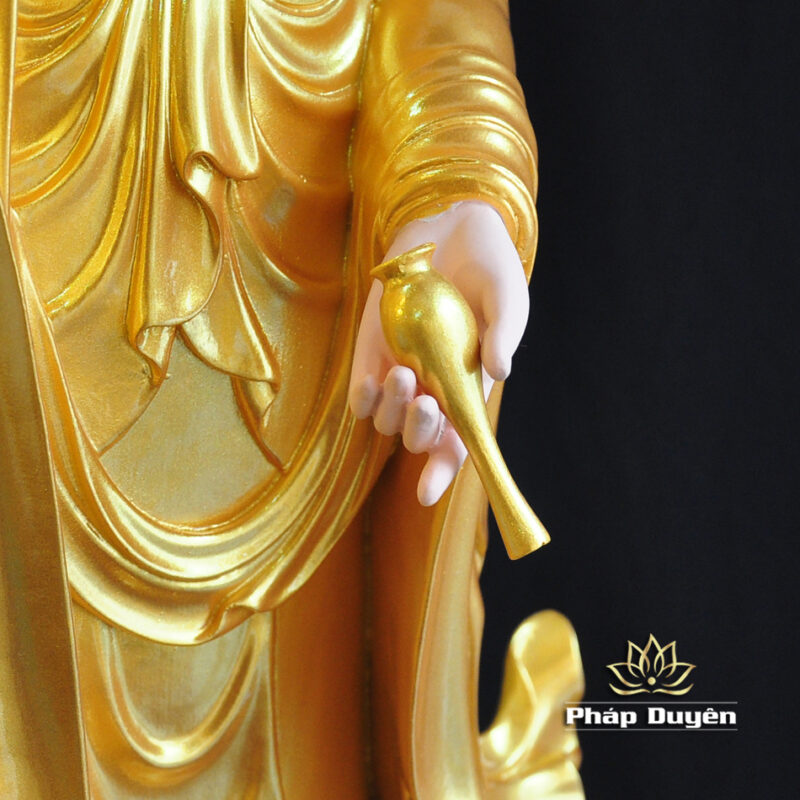 Bộ Tây Phương Tam Thánh Đứng, Chất Liệu Composit Sơn Vàng, Cao 70cm - Ảnh 9
